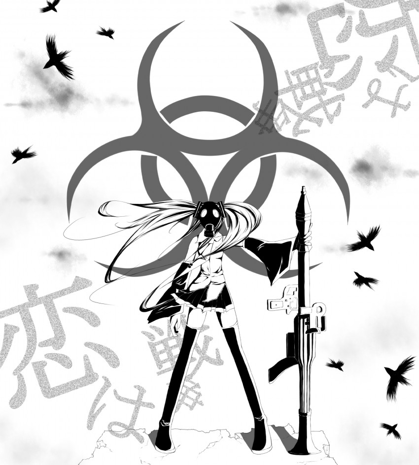 hatsune miku (vocaloid and 1 more) drawn by humangate