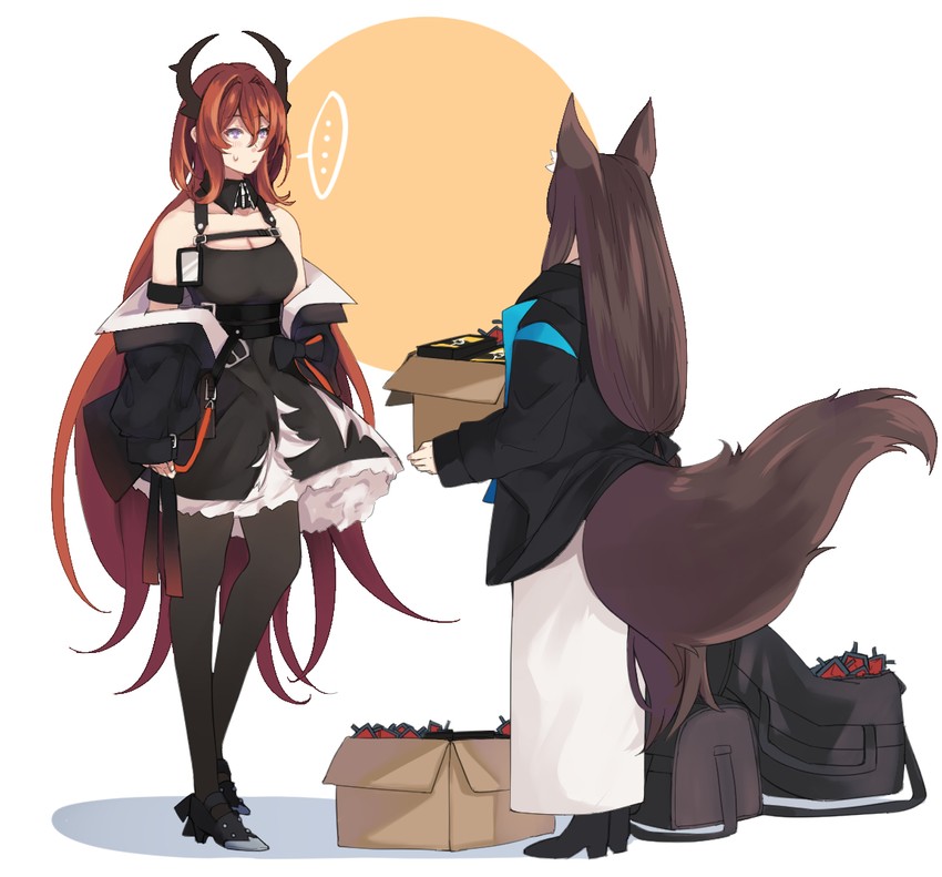 doctor, surtr, and female doctor (arknights) drawn by hinagi_(fox_priest)
