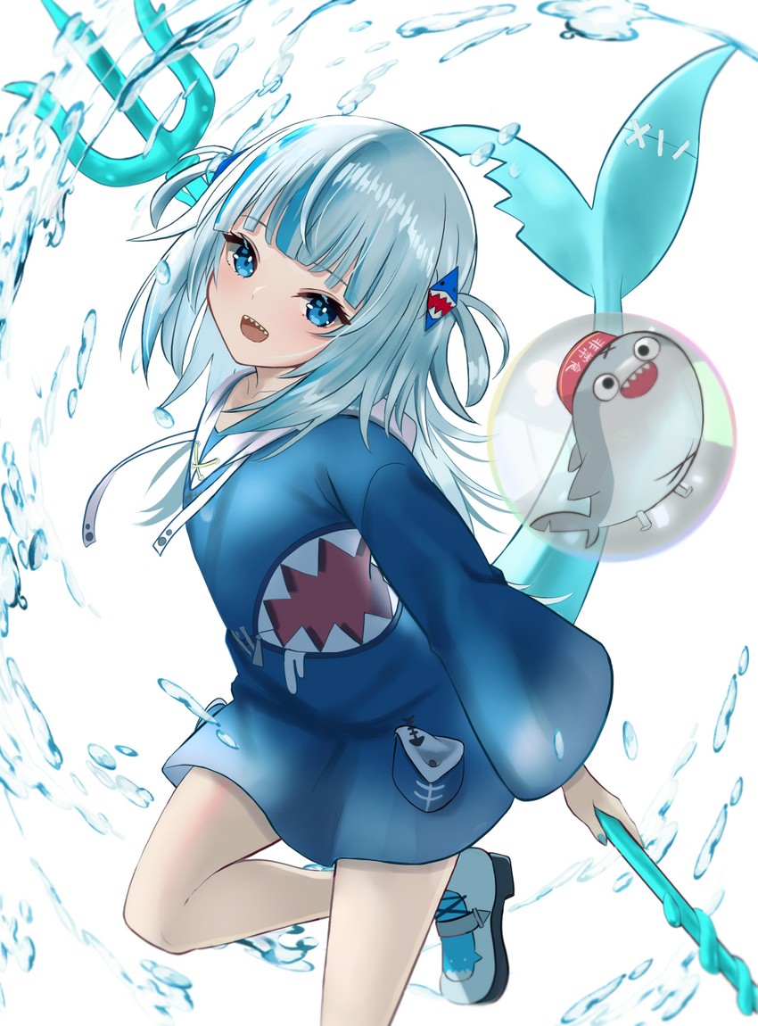 gawr gura and bloop (hololive and 1 more) drawn by inari_(ambercrown)