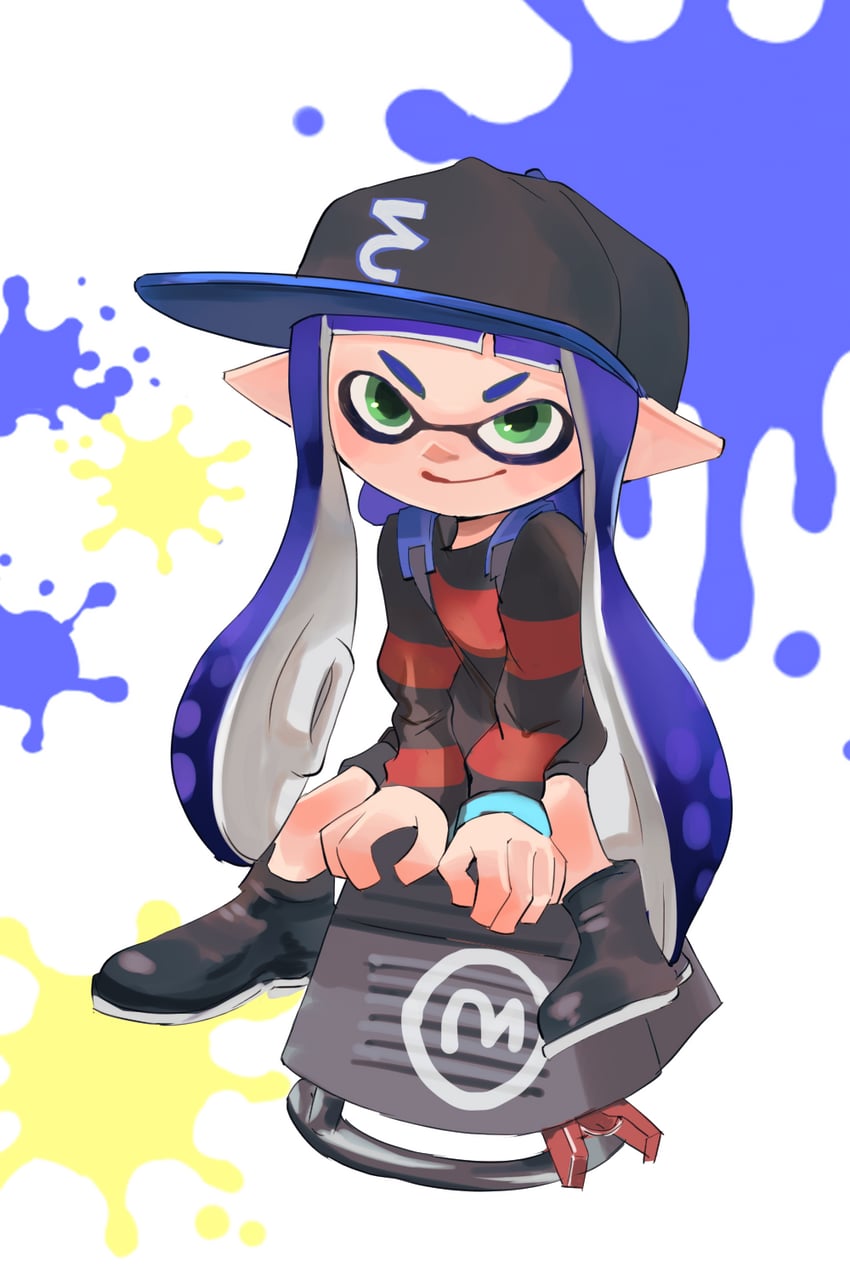inkling player character and inkling girl (splatoon) drawn by koike3582