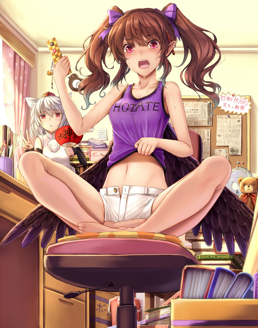 inubashiri momiji and himekaidou hatate (touhou) drawn by kirieroido_iii