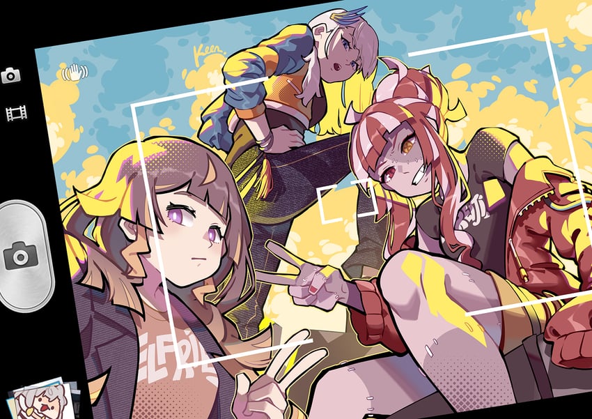 kureiji ollie, pavolia reine, anya melfissa, and vestia zeta (hololive and 1 more) drawn by keenbiscuit