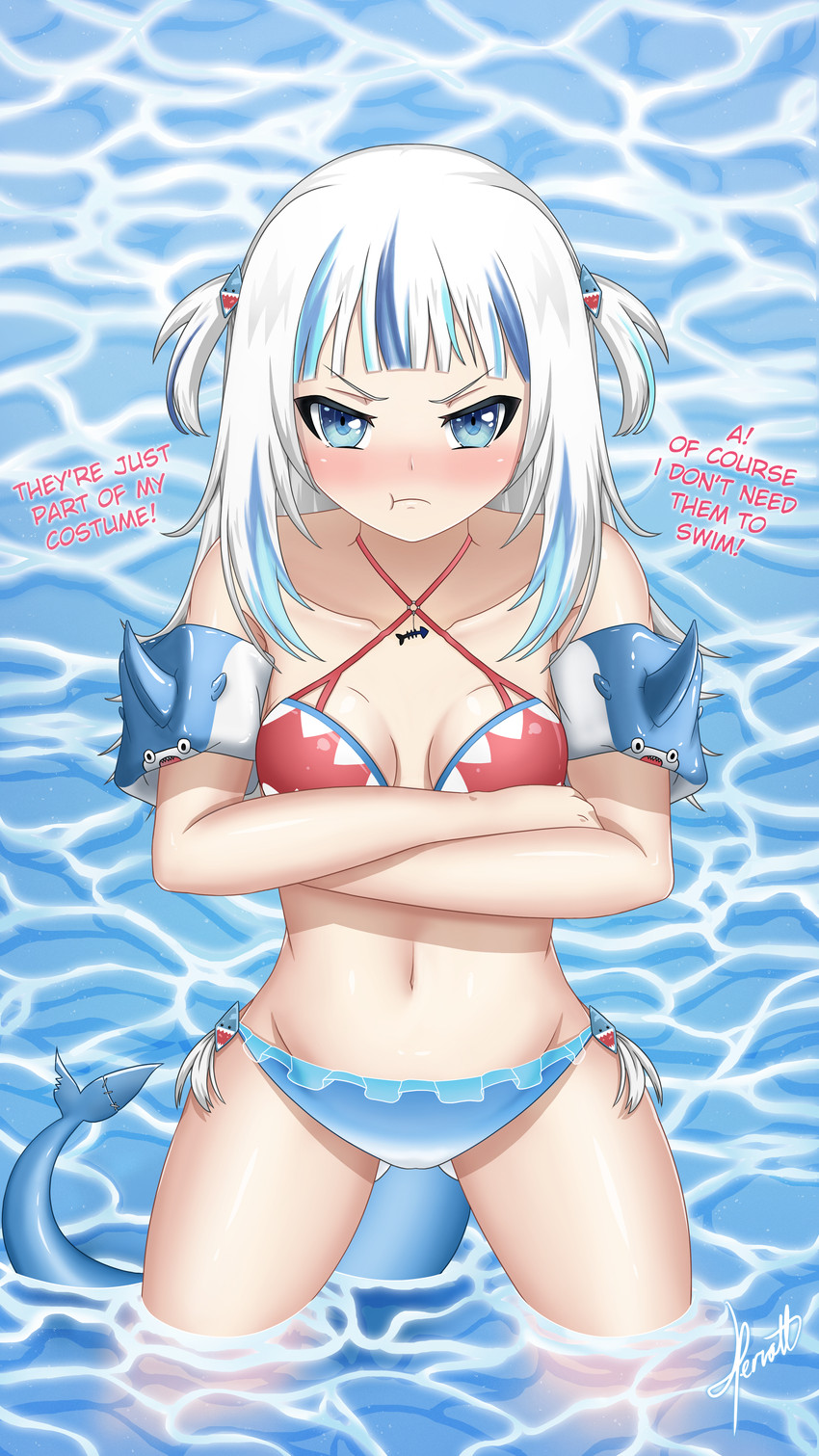 gawr gura (hololive and 1 more) drawn by jperrott123