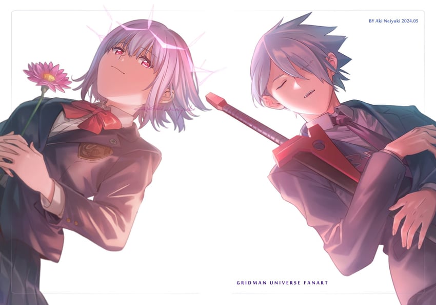shinjou akane and anti (gridman universe) drawn by aki_(neyuki41028)
