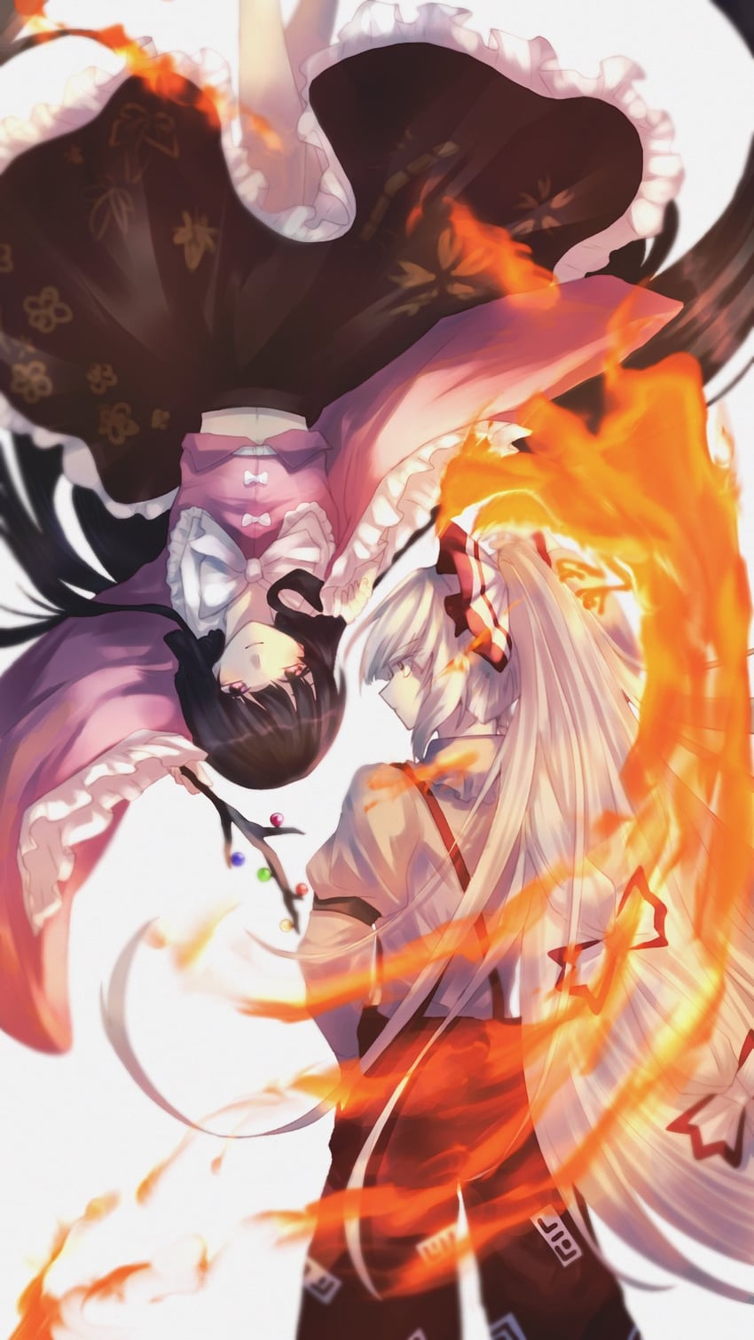 fujiwara no mokou and houraisan kaguya (touhou) drawn by somei_ooo