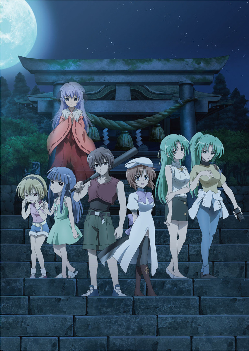 furude rika, ryuuguu rena, houjou satoko, sonozaki mion, hanyuu, and 2 more (higurashi no naku koro ni)