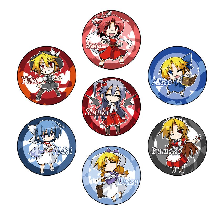 alice margatroid, shinki, yumeko, mai, yuki, and 2 more (touhou and 1 more) drawn by hemogurobin_a1c