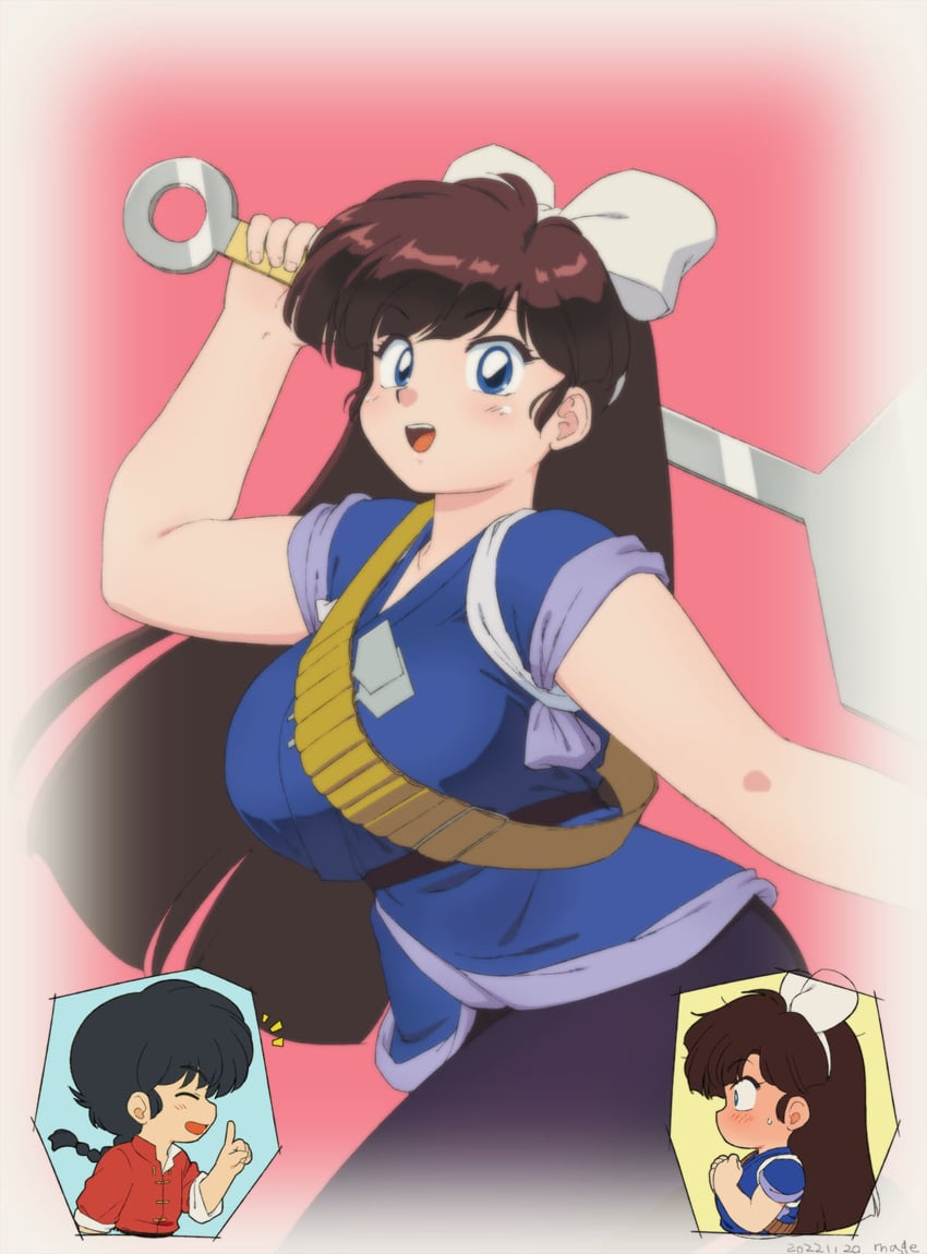 saotome ranma and kuonji ukyou (ranma 1/2) drawn by mage_(harumagedon)