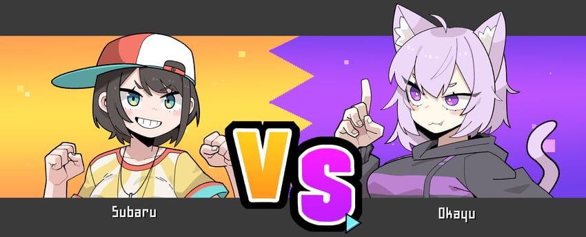 nekomata okayu and oozora subaru (pokemon and 2 more) drawn by cocomayo29_(tomato)