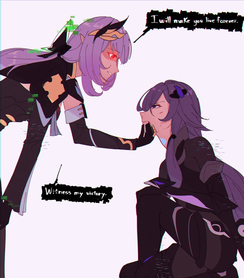 fu hua and herrscher of corruption (honkai and 1 more) drawn by dna_kayoko