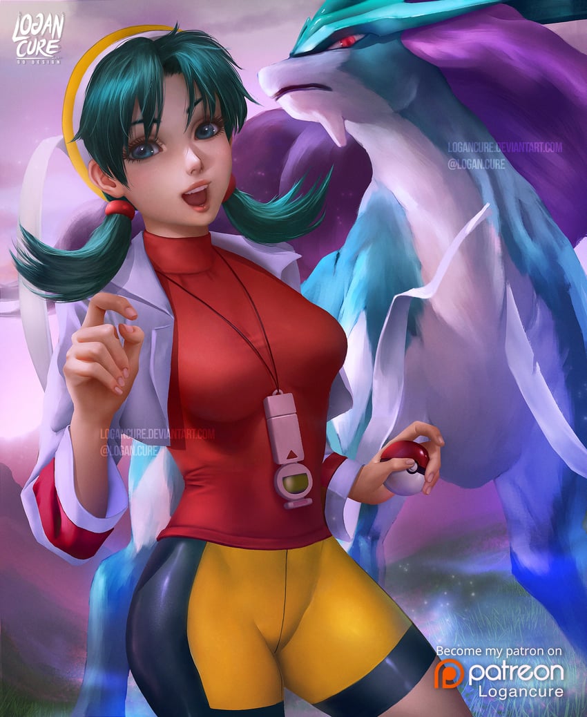 kris and suicune (pokemon and 1 more) drawn by logan_cure