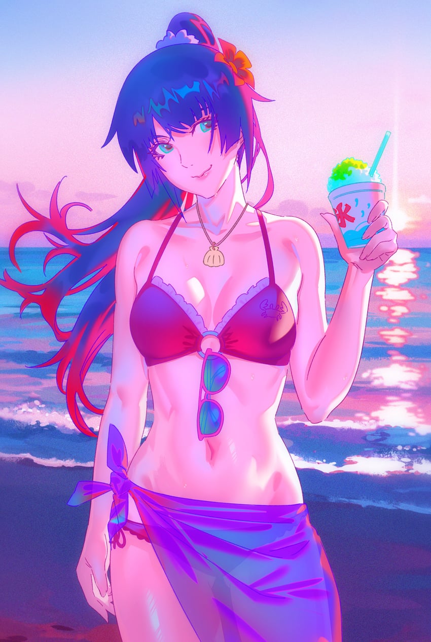 senjougahara hitagi (monogatari and 1 more) drawn by rapa_rachi