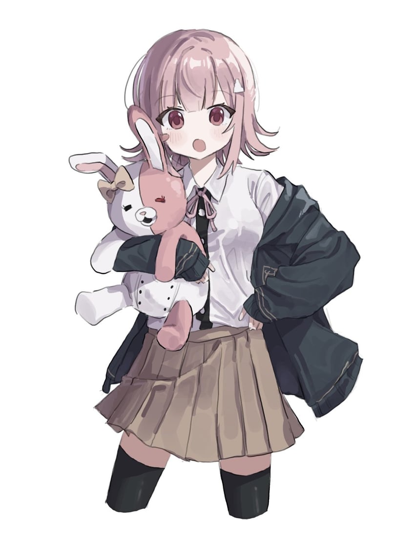 nanami chiaki and monomi (danganronpa and 1 more) drawn by nyangpa_1223