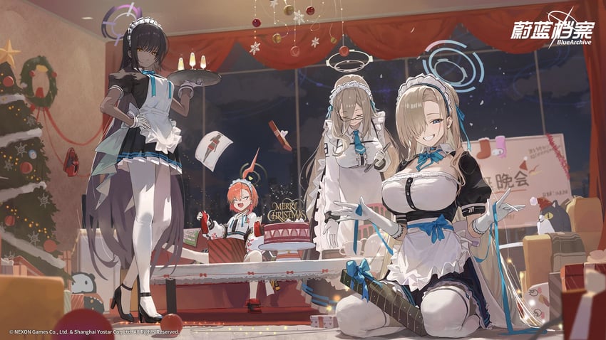 asuna, karin, neru, and akane (blue archive) drawn by serie_niai