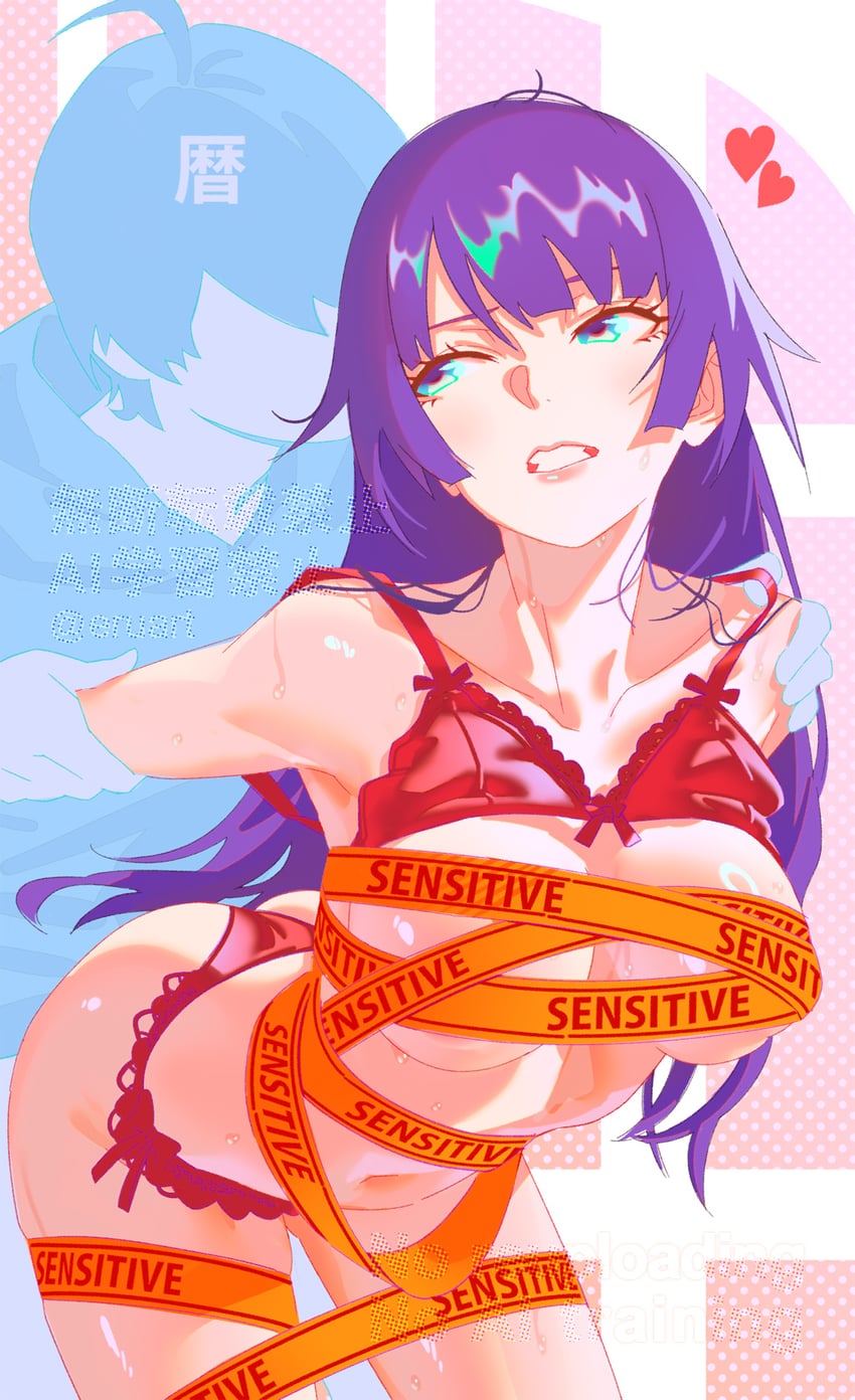 senjougahara hitagi and araragi koyomi (monogatari and 1 more) drawn by rapa_rachi