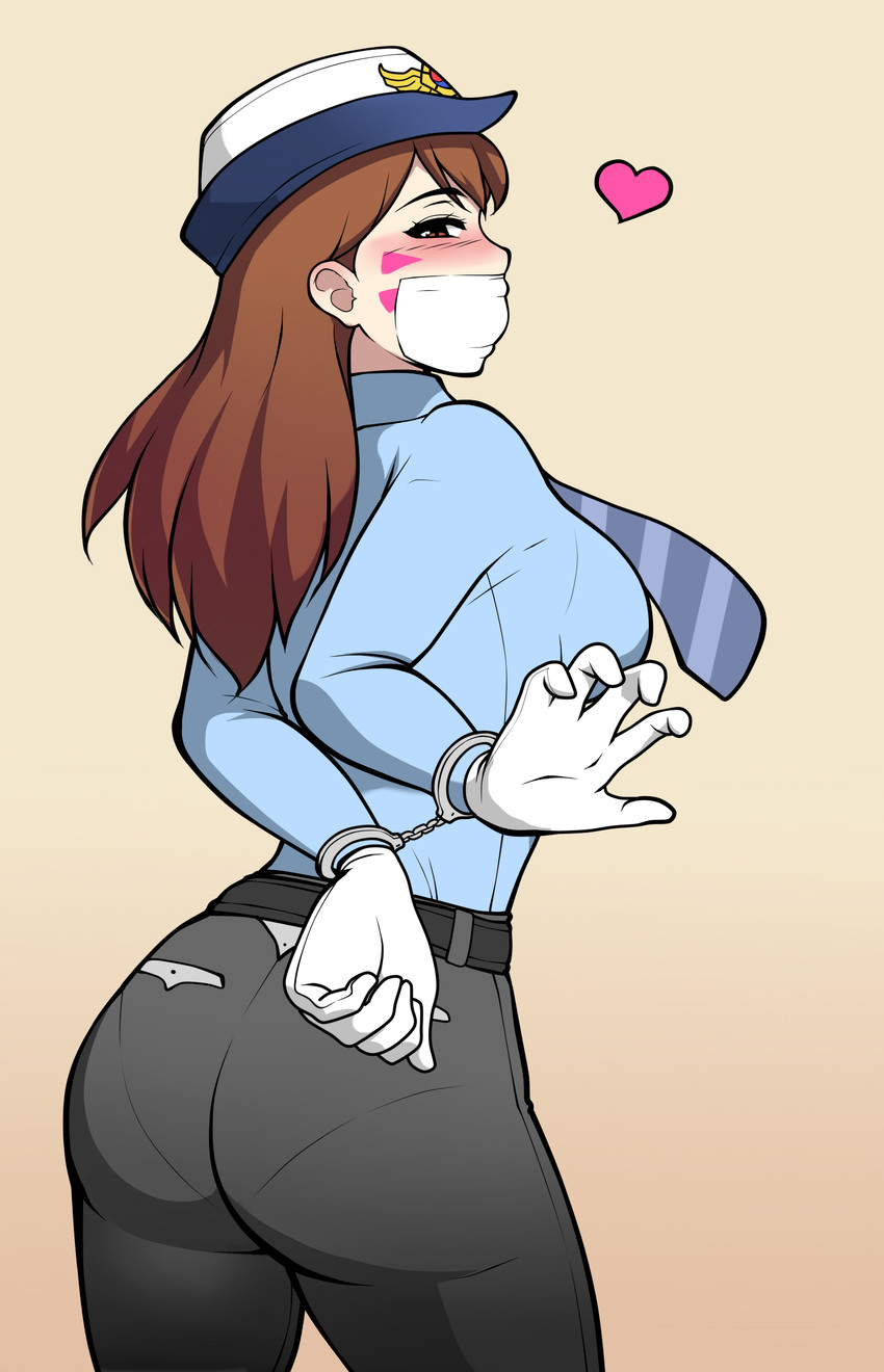 d.va and officer d.va (overwatch and 1 more) drawn by jam-orbital