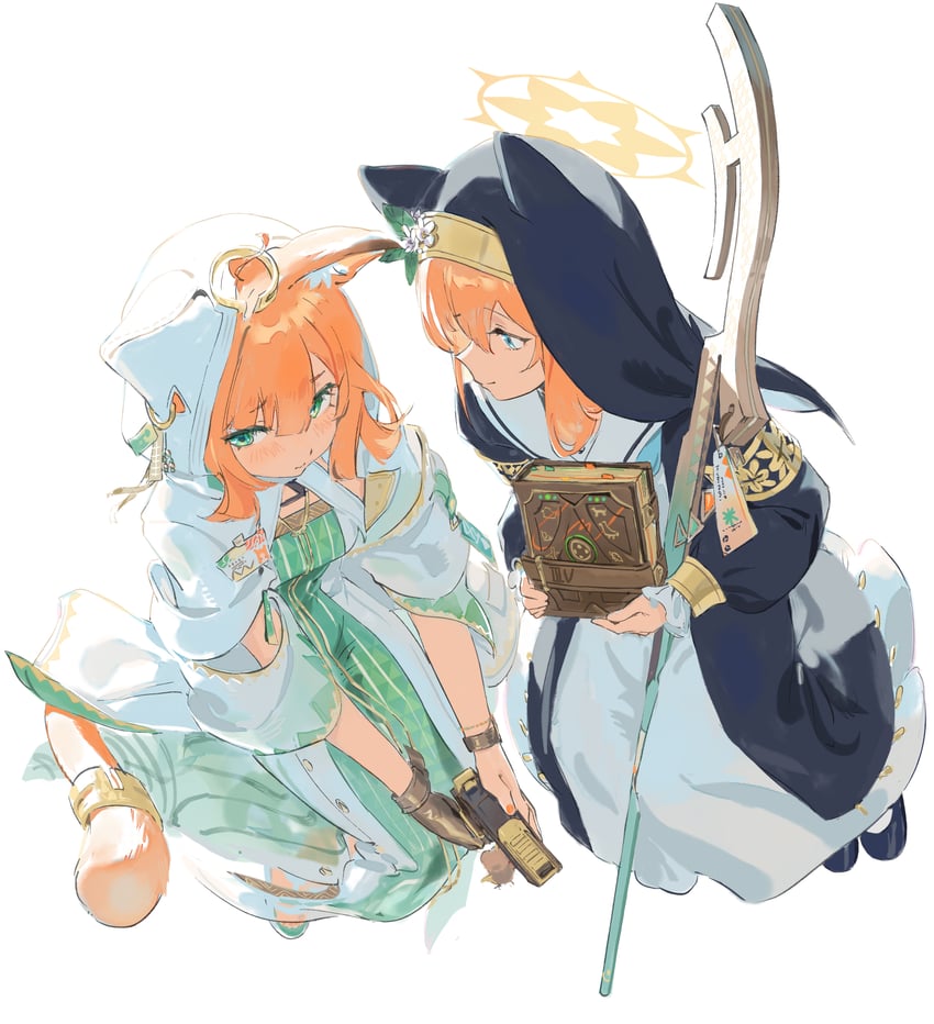 mari and papyrus (blue archive and 1 more) drawn by yuyin_(uzrv7533)