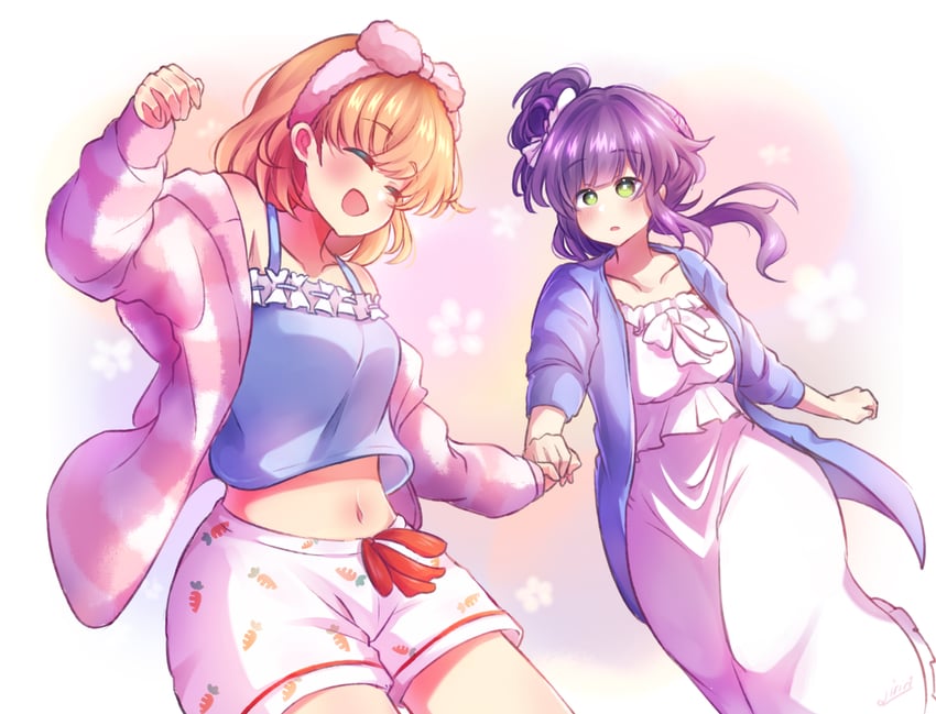 hinoshita kaho and otomune kozue (love live! and 1 more) drawn by iirin