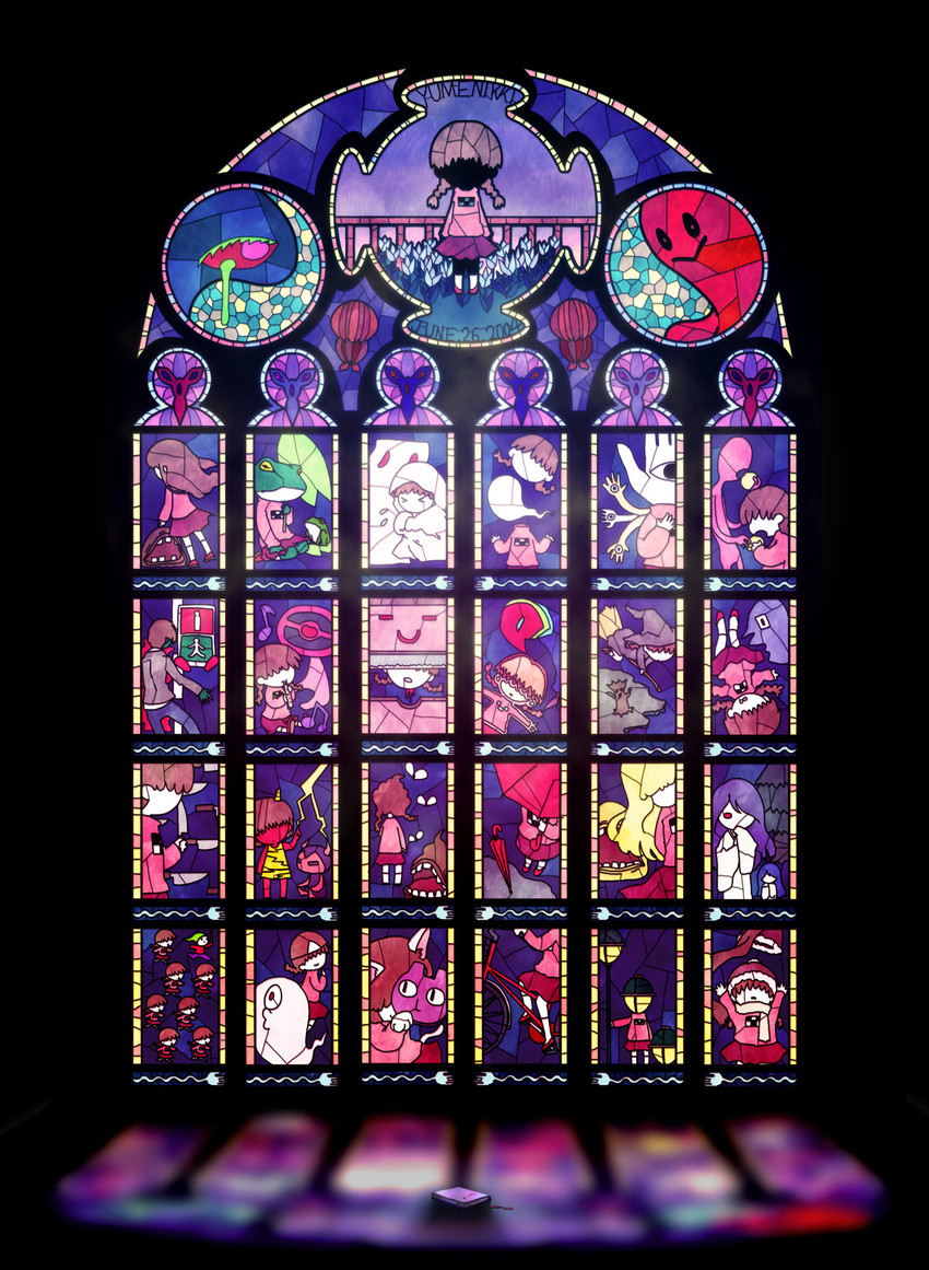 madotsuki, kyukkyu-kun, kasei-san, shitaisan, mafurako, and 2 more (yume nikki) drawn by uruchi_kome