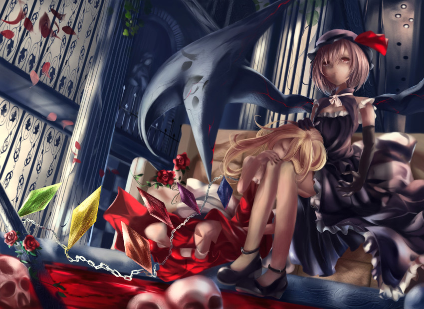 remilia scarlet and flandre scarlet (touhou) drawn by pupil_g