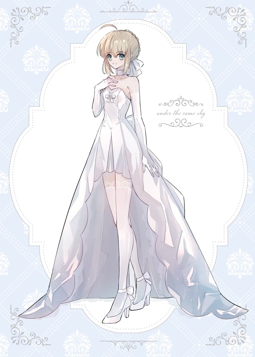 artoria pendragon and saber (fate and 1 more) drawn by nayu_tundora