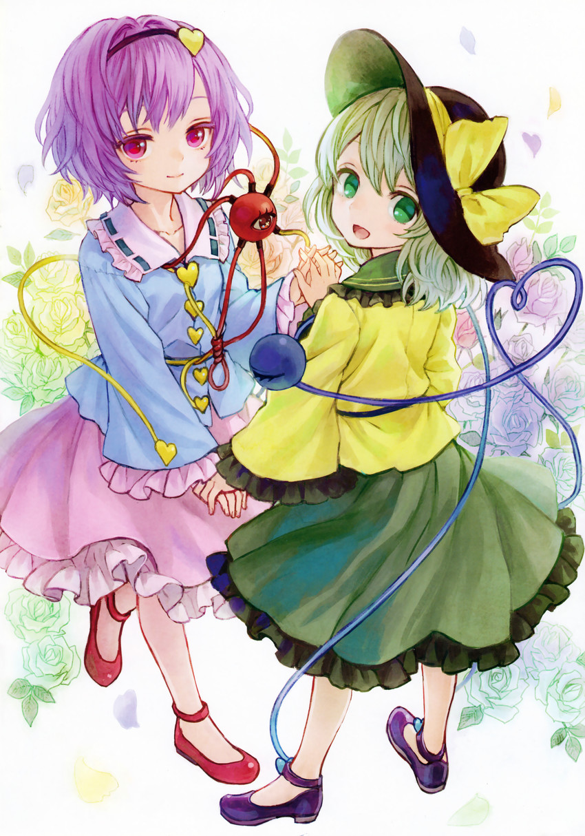 komeiji koishi and komeiji satori (touhou) drawn by ama-tou