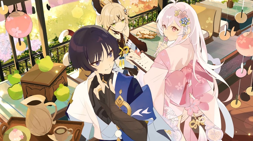 scaramouche, wanderer, kirara, and hayami momo (original and 1 more)