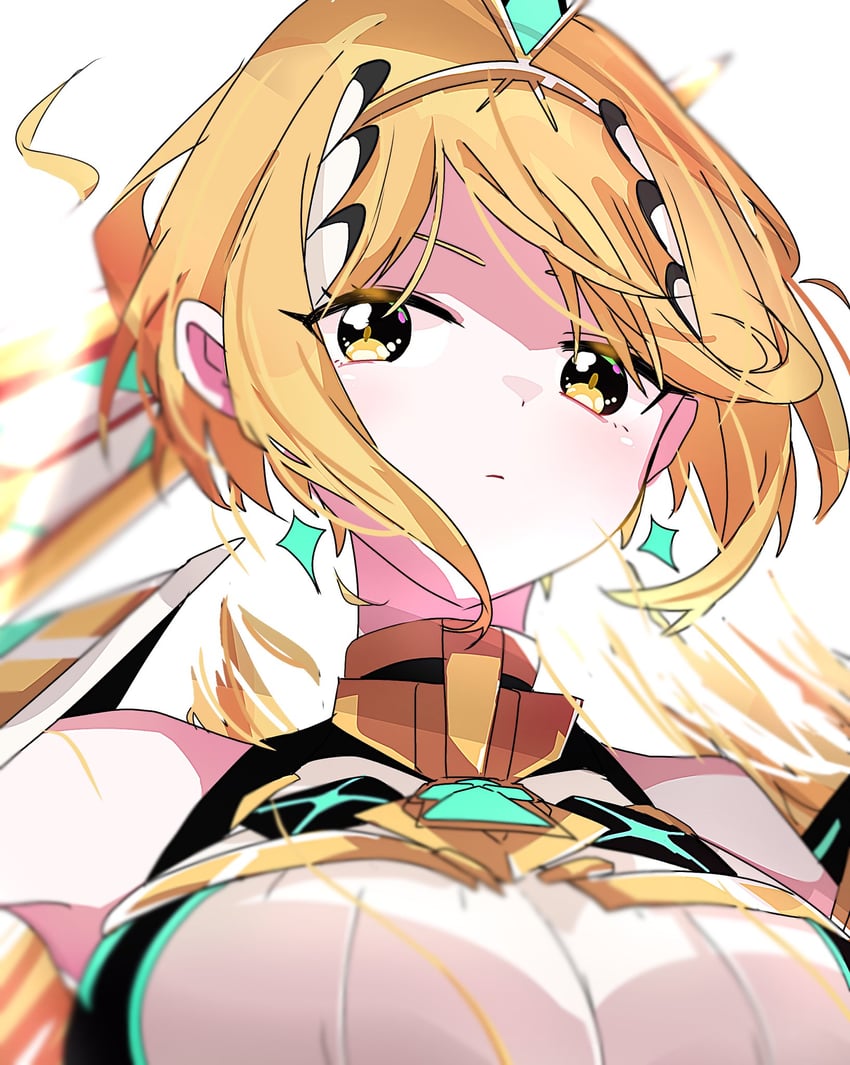 mythra (xenoblade chronicles and 1 more) drawn by cherubi_nbo