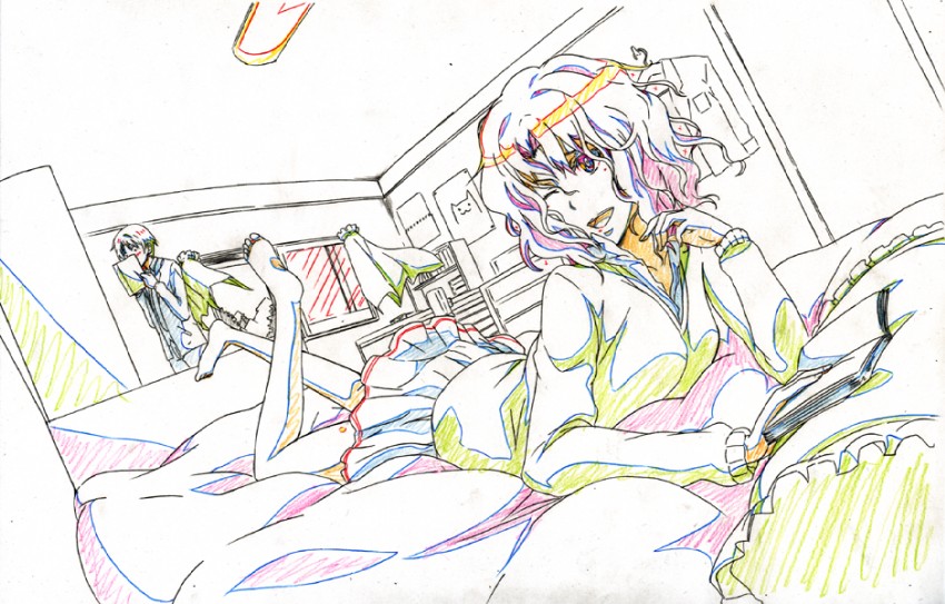 tanamachi kaoru and tachibana jun'ichi (amagami) drawn by yataneko_(echigo)