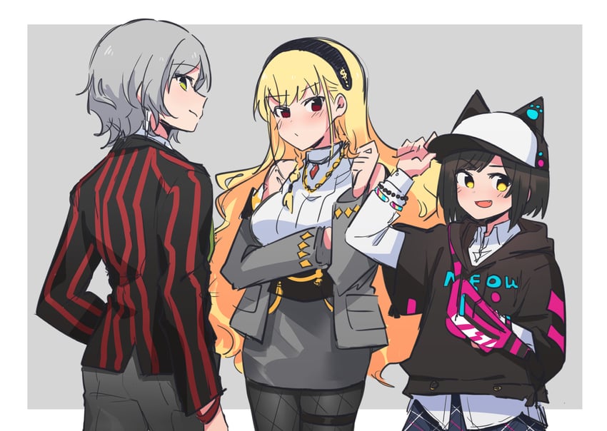 kurogane tama, shirokane aki, and haijima ginka (denonbu) drawn by seal_007