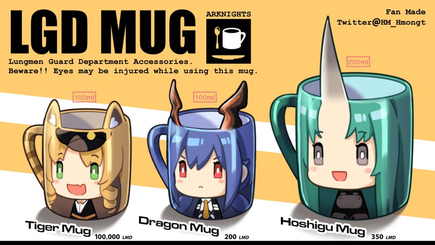 ch'en, hoshiguma, and swire (arknights) drawn by hm_(hmongt)