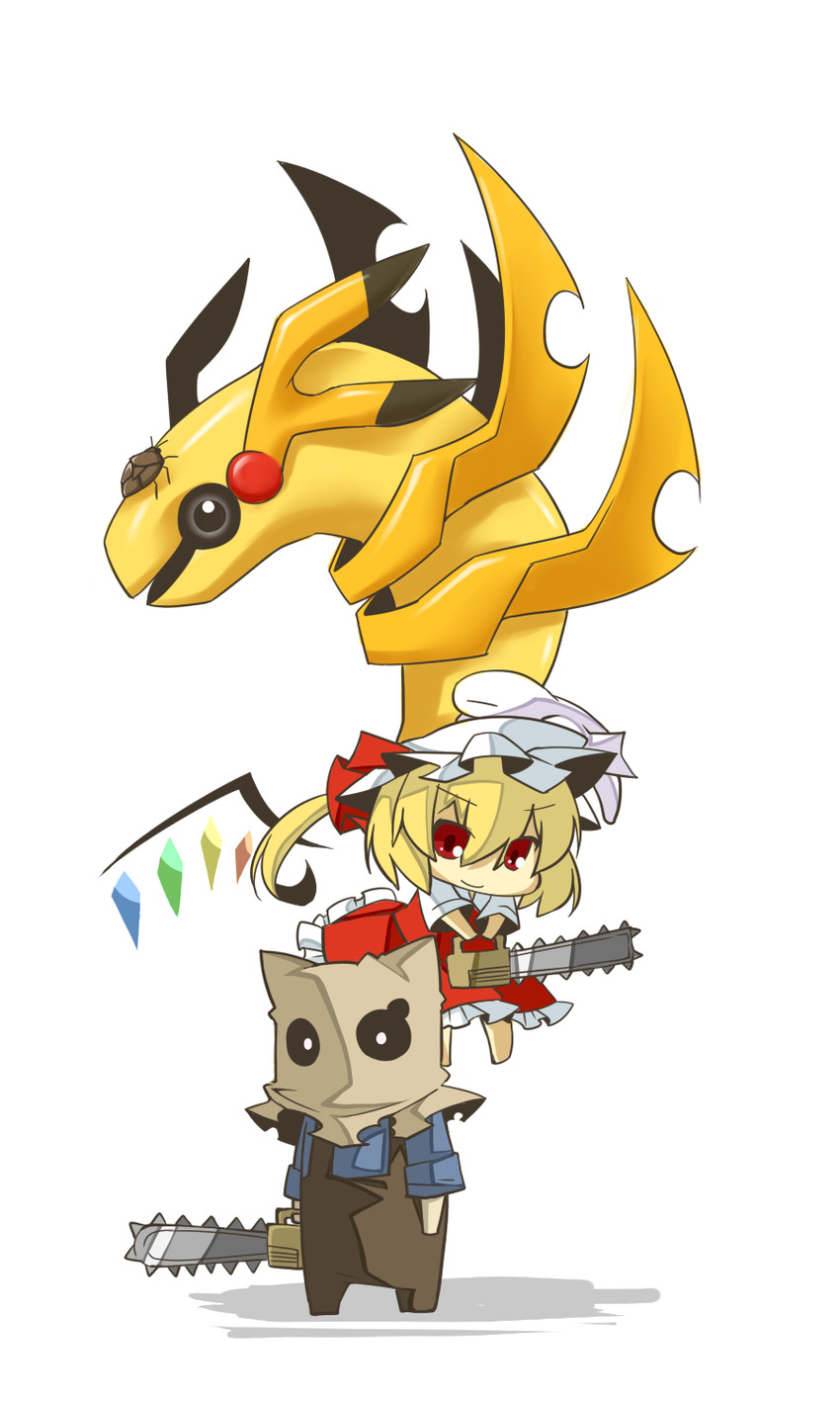 flandre scarlet, pikachu, giratina, and dr. salvador (touhou and 4 more) drawn by eiri_(eirri)