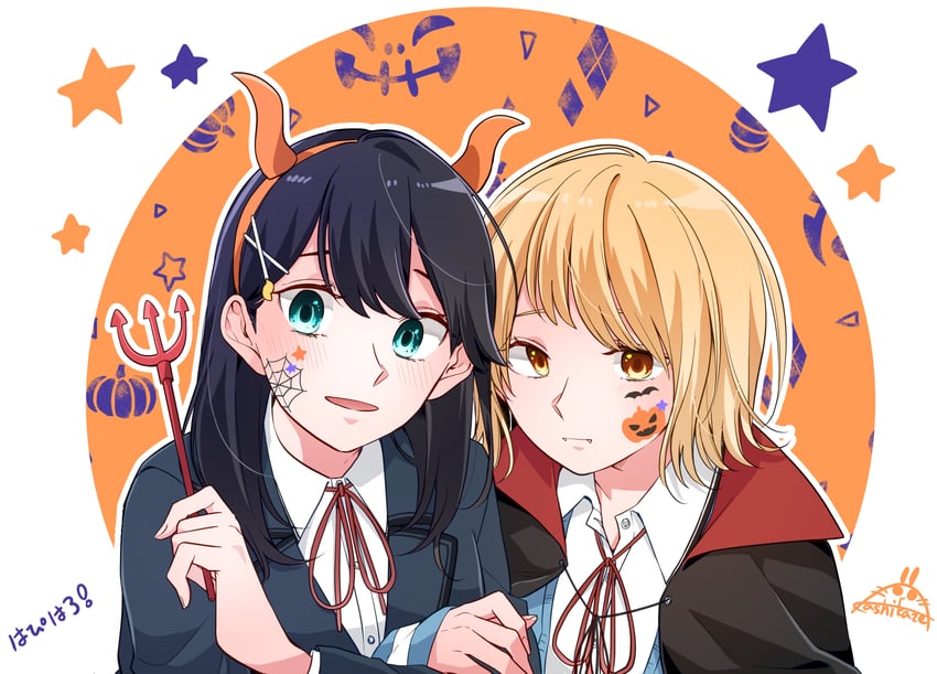 honda sora and sakurai ayaka (lonely girl ni sakaraenai) drawn by kashikaze