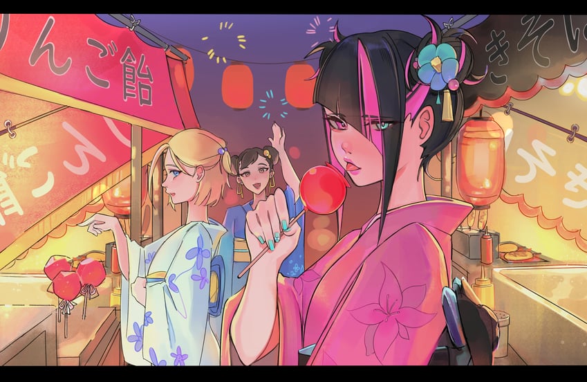 chun-li, cammy white, and han juri (street fighter and 1 more) drawn by si_(sitisi_28)