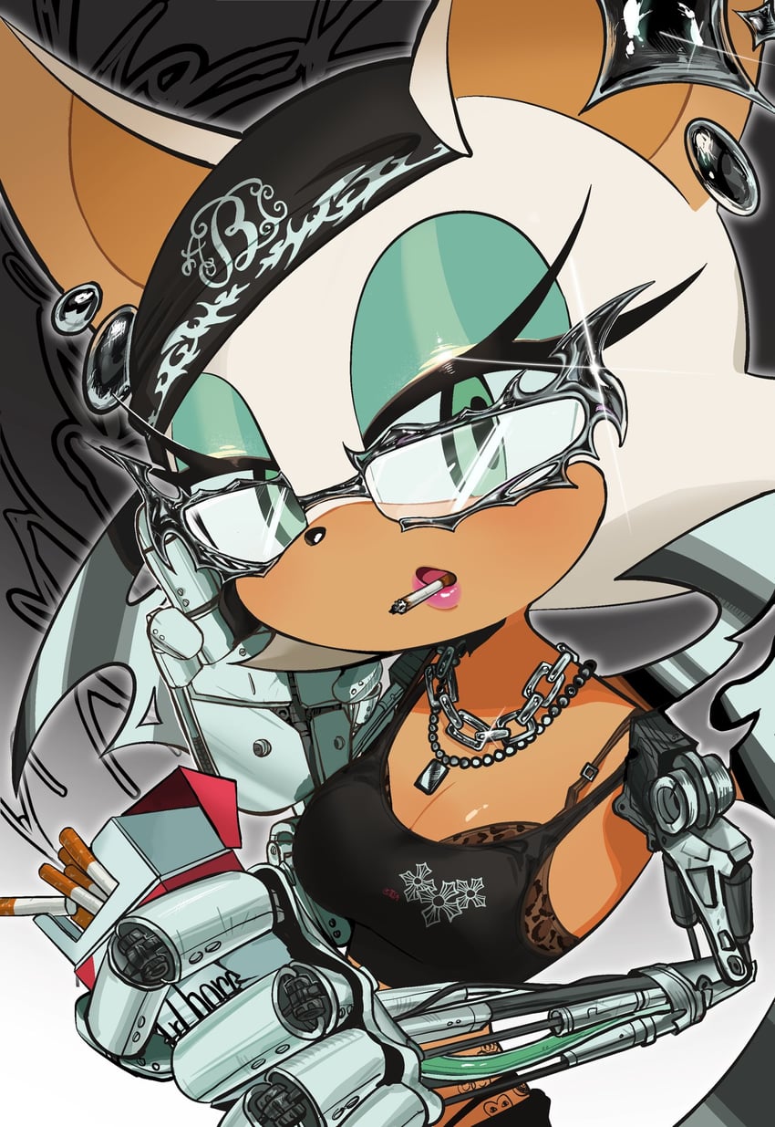 rouge the bat (sonic and 1 more) drawn by 0ni91ri