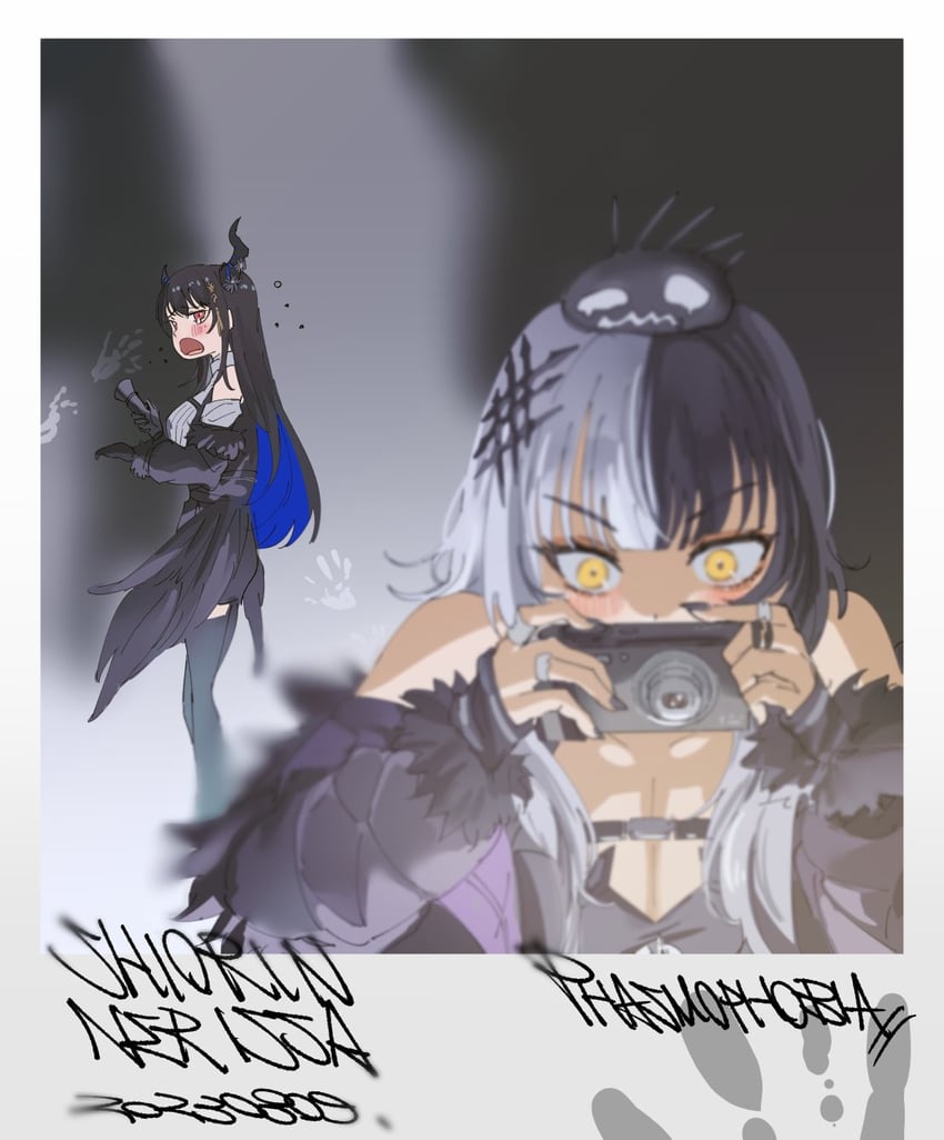 shiori novella and nerissa ravencroft (hololive and 2 more) drawn by set7