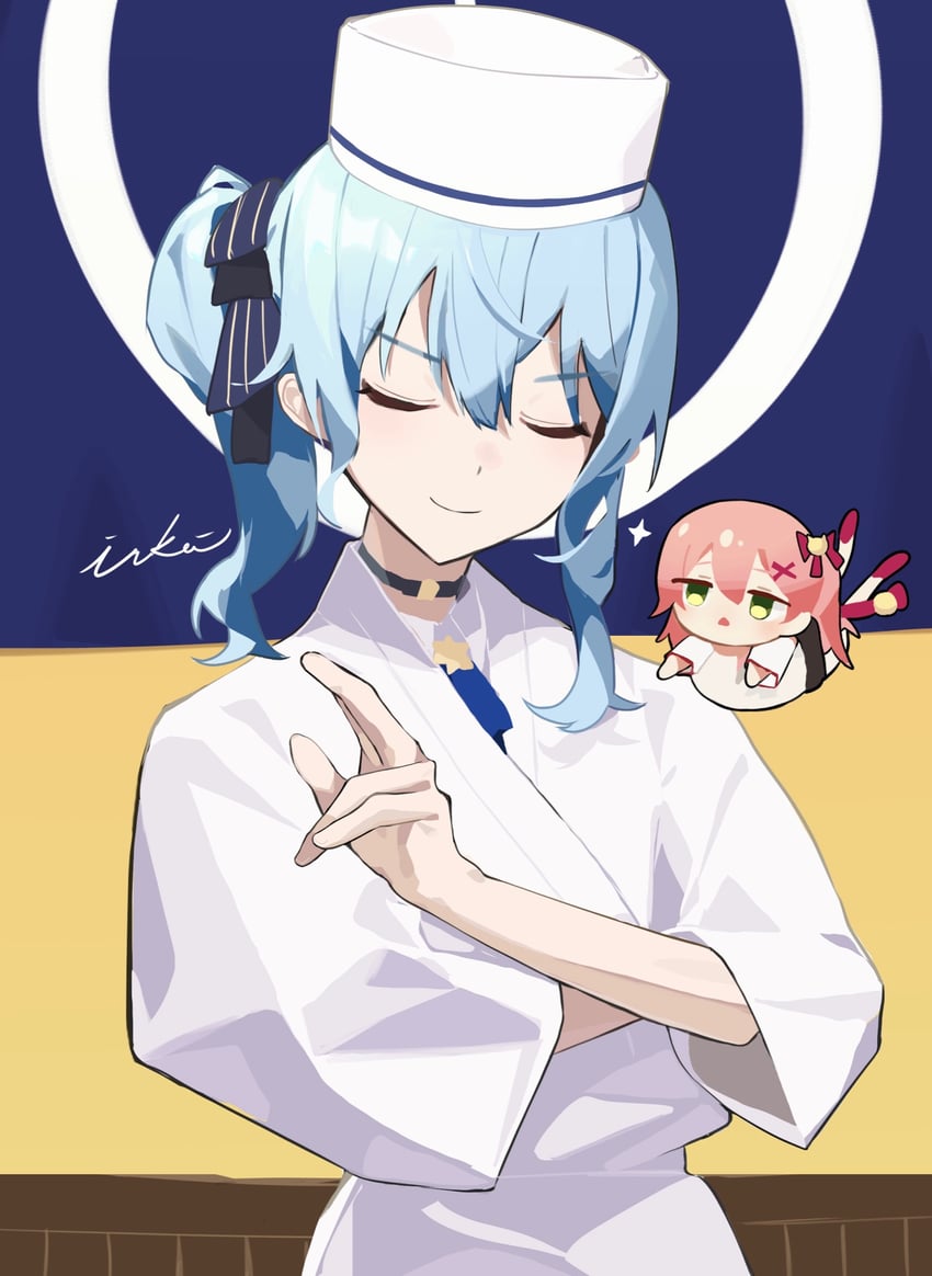 hoshimachi suisei and sakura miko (hololive) drawn by tai_inukai