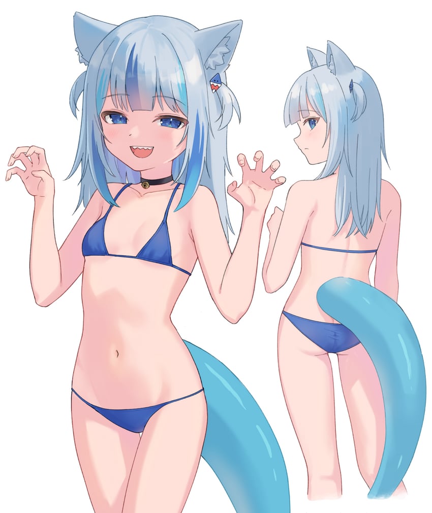 gawr gura (hololive and 1 more) drawn by nzmtarou