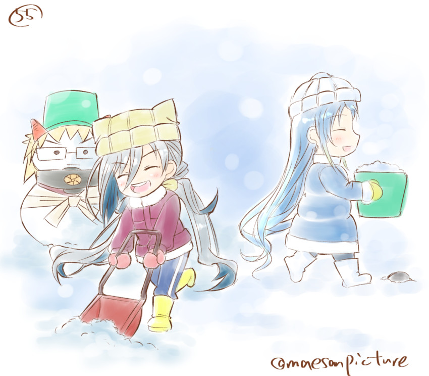 musashi, samidare, and kiyoshimo (kantai collection) drawn by mae_(maesanpicture)