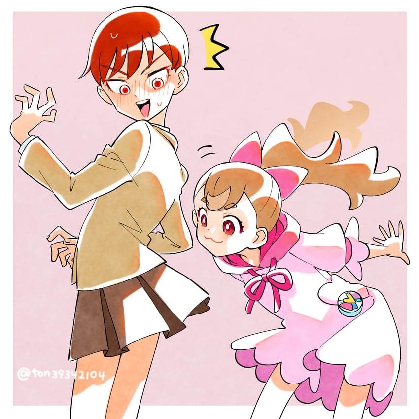 inukai komugi and kenjou akira (precure and 2 more) drawn by ton_(ton39342104)