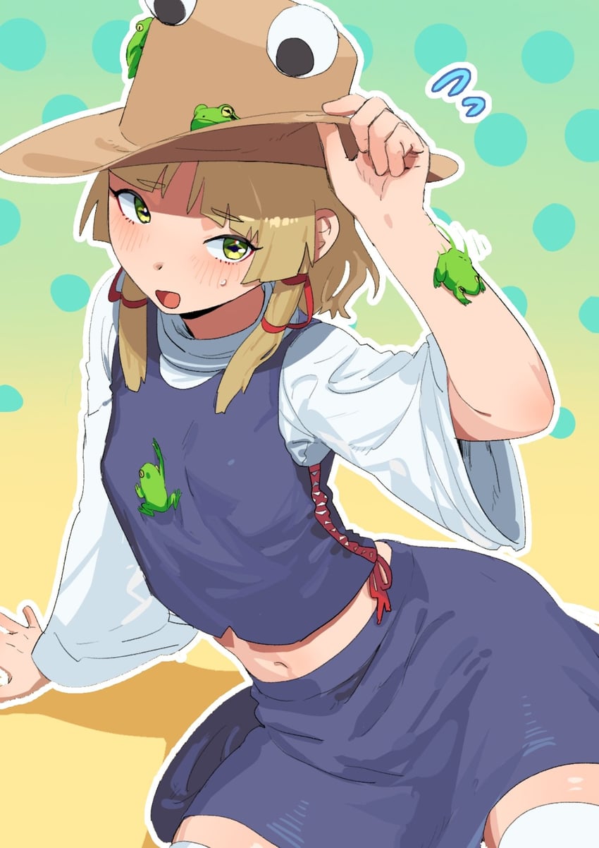 moriya suwako and pyonta (touhou) drawn by sobayu_to_tenpura