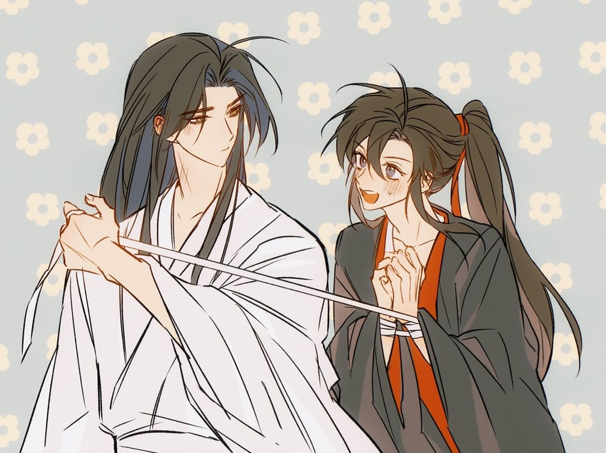 wei wuxian and lan wangji (modao zushi) drawn by heyoubuyou