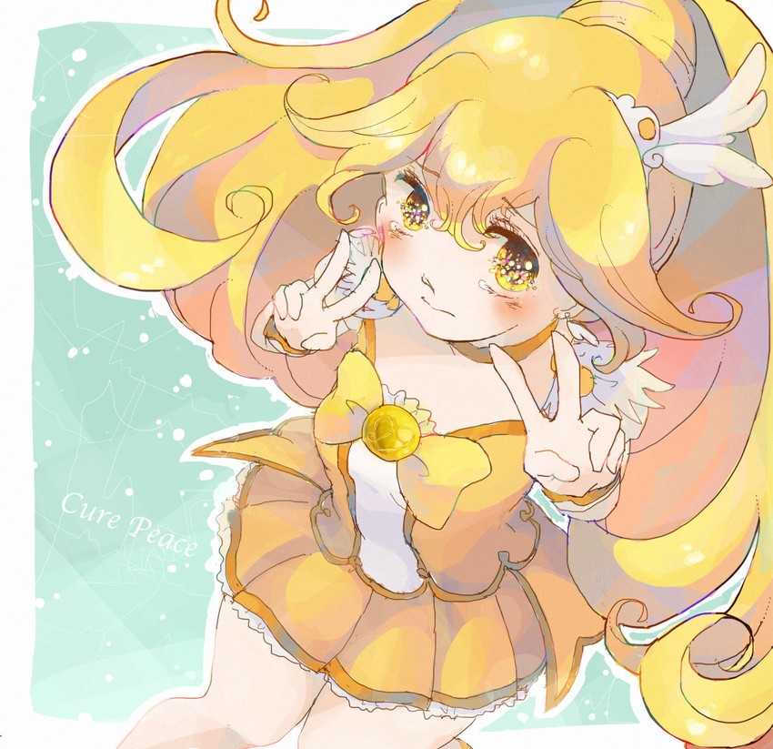 kise yayoi and cure peace (precure and 1 more) drawn by hanjyukuegg