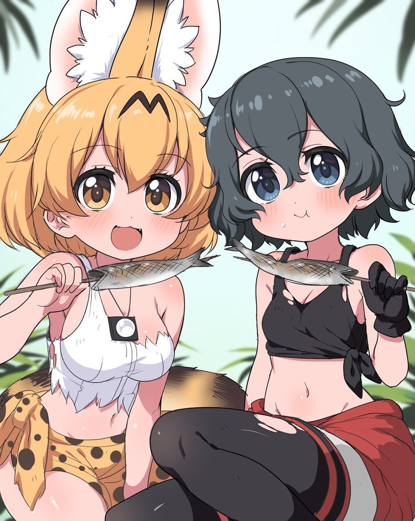 serval and kaban (kemono friends and 1 more) drawn by ransusan