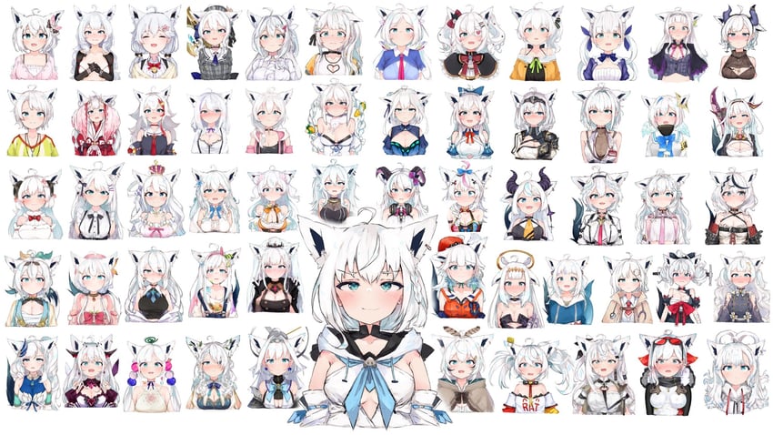 gawr gura, houshou marine, shirakami fubuki, hoshimachi suisei, usada pekora, and 54 more (hololive and 2 more) drawn by suzu_coconatu