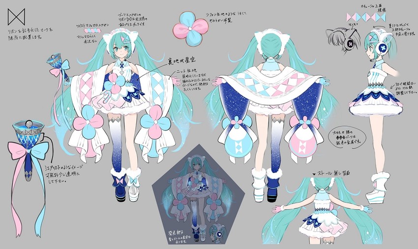 hatsune miku and magical mirai miku (vocaloid and 1 more) drawn by fuzichoco