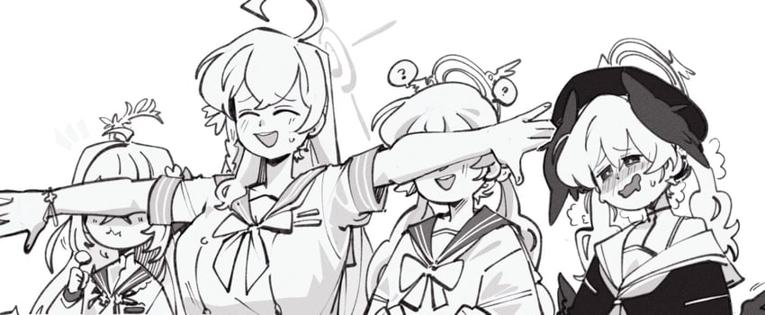 koharu, hanako, hifumi, and azusa (blue archive) drawn by kinzaibatsu91