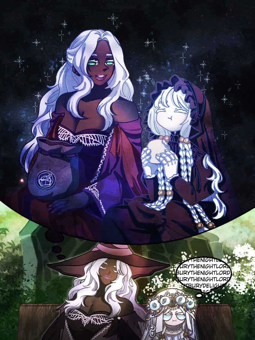 recluse and revenant (elden ring and 1 more) drawn by miqueliafantasia