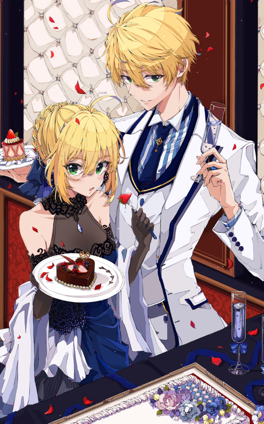 artoria pendragon, saber, and arthur pendragon (fate and 1 more) drawn by osanai