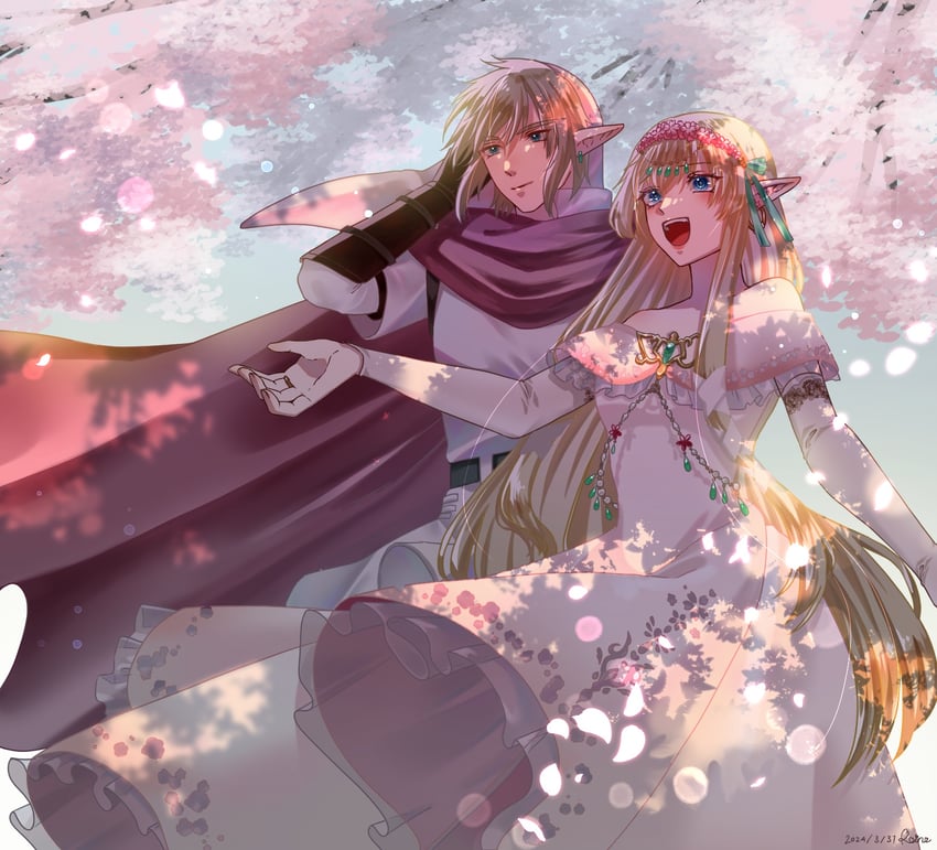 link and hylia (the legend of zelda and 1 more) drawn by koino30